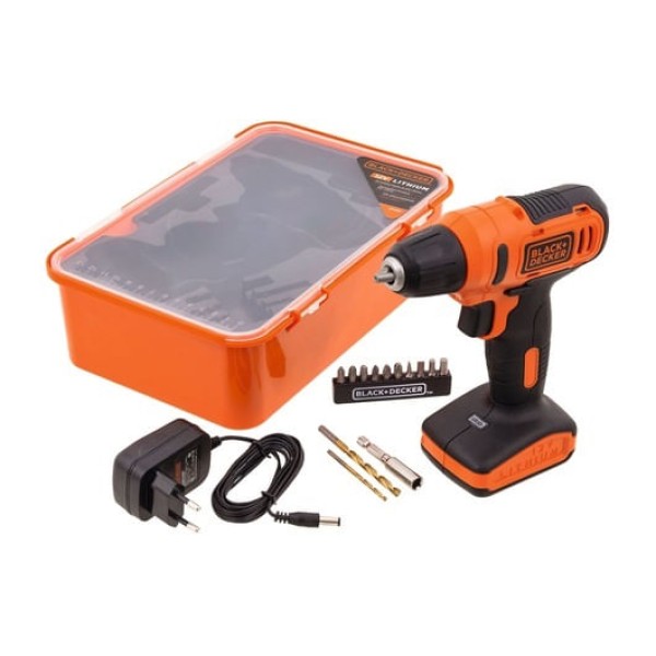 Parafusadeira/ Furadeira Black Decker  Bateria 12,0V 3/8 10MM Com 13 Peças