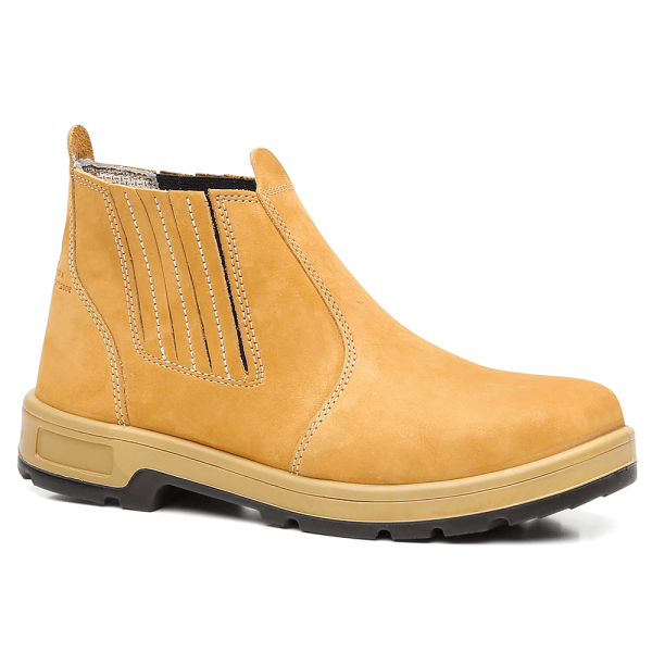 Encontraproduto.com.br - Botina em Couro Escovado Amarelo - N° 39