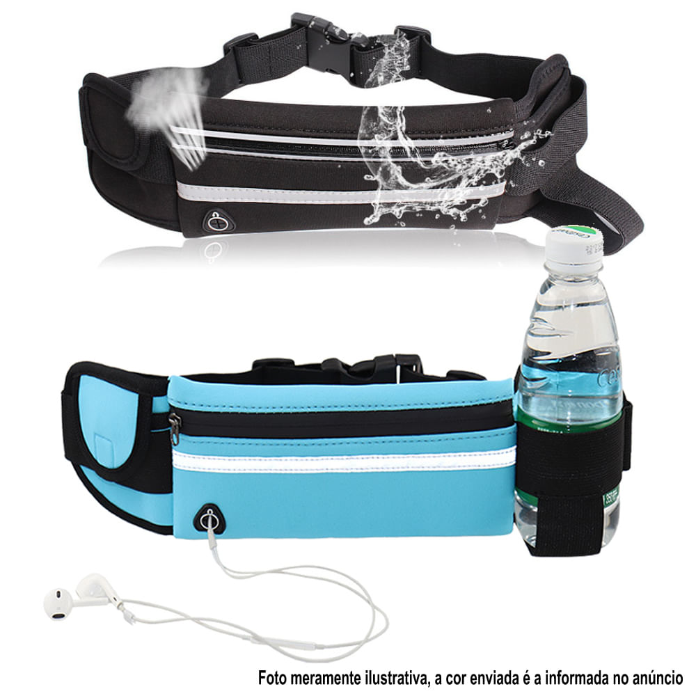 Encontraproduto.com.br - Pochete para Corrida Fitness porta Celular chaves Impermeável Preto CBRN19472