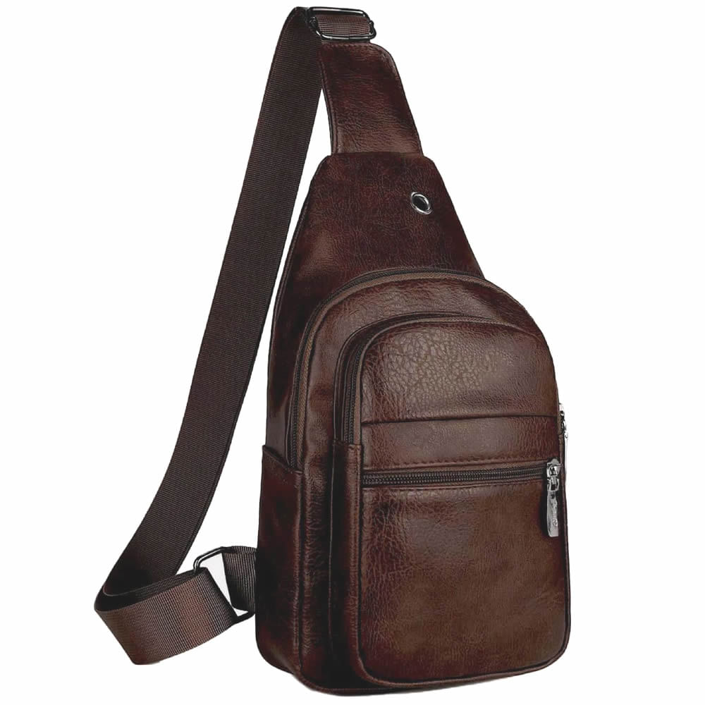 Shoulder Bag Mochila Transversal Bolsa Unisex Marrom CBRN20591