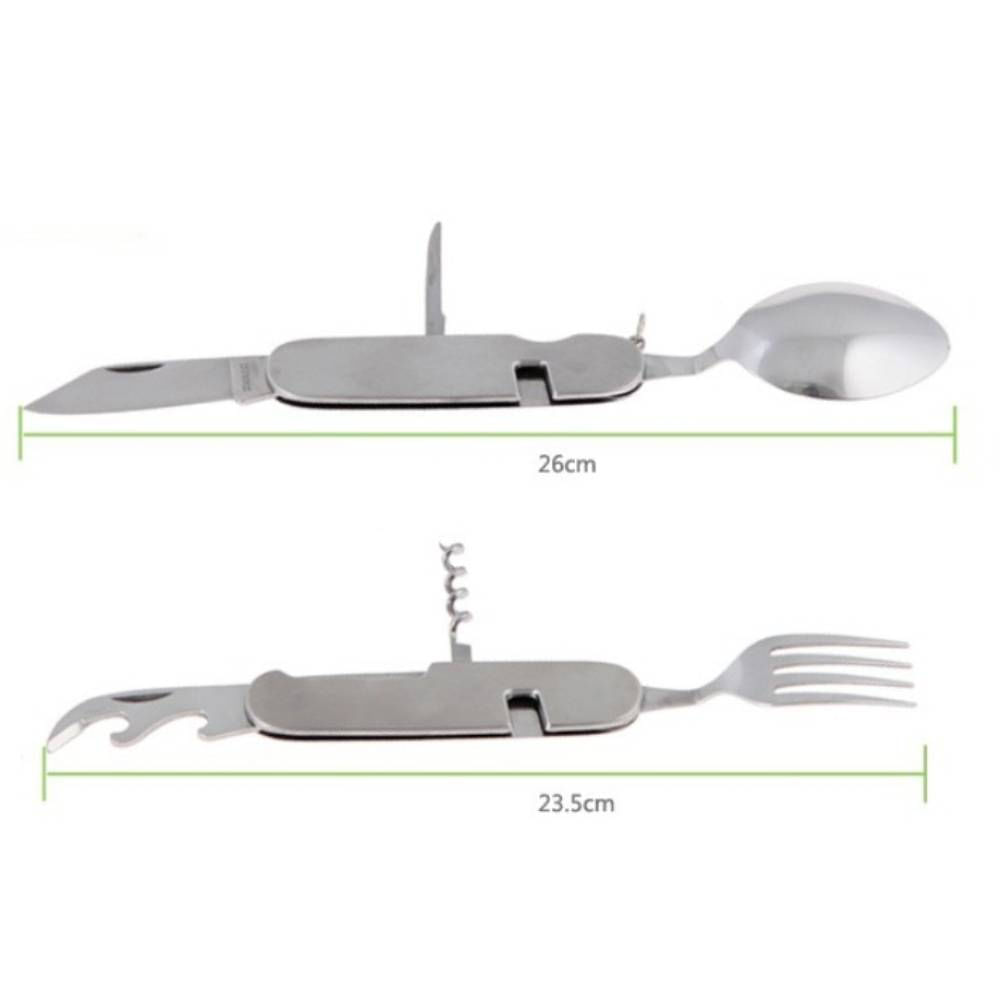 Kit 3 Canivetes Talher 7 em 1 Aço Inox Pesca, Camping, Caça CBRN20751