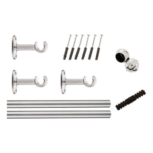 Encontraproduto.com.br - Kit Bella Arte Ptk 28mm 2.00M com 2 Suporte Cromando PRO5PK20.058