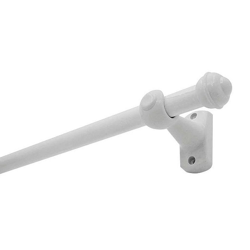 Kit Varão Bella Arte Slim 28mm para Cortina 2,5m com 3 Suportes Branco Fosco