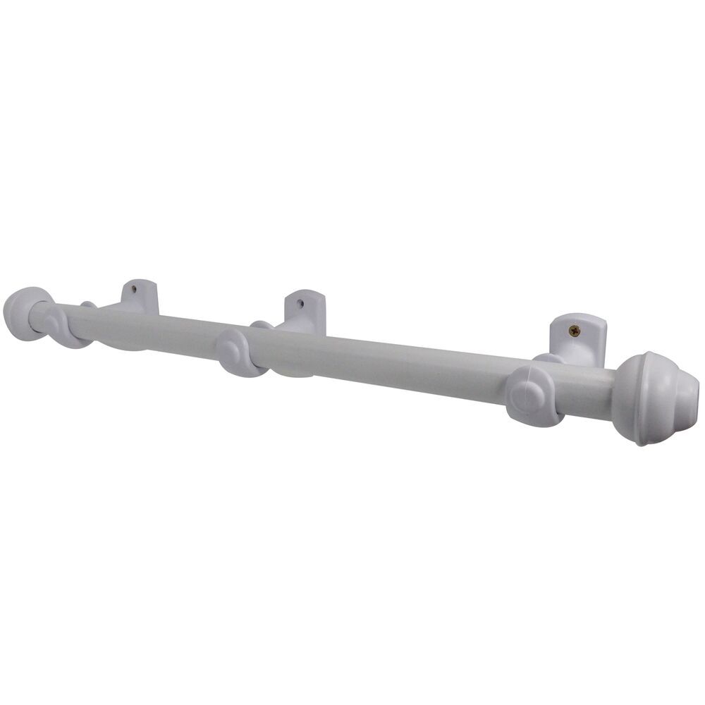 Encontraproduto.com.br - Kit Varão Bella Arte Slim 28mm para Cortina 2,5m com 3 Suportes Branco Fosco
