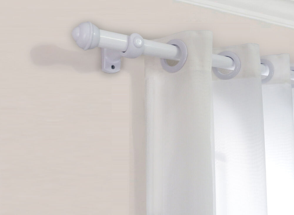 Encontraproduto.com.br - Kit Varão Bella Arte Slim 28mm para Cortina 2,5m com 3 Suportes Branco Fosco