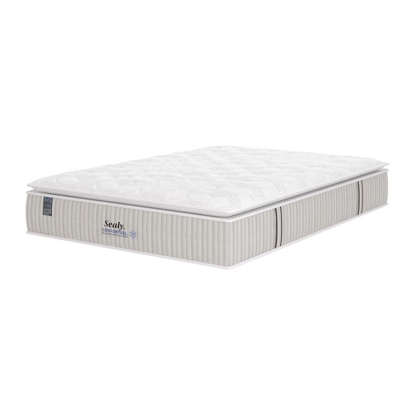 Encontraproduto.com.br - Colchão para Casal King Sealy Plumatex Confort Gel D28 193cm com molas ensacadas - Branco