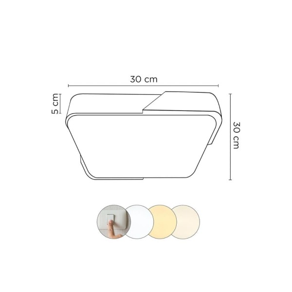 Encontraproduto.com.br - Plafon Quadrado LED 48/96W 3000/4000/6000K Branco Com Madeira Hevvy
