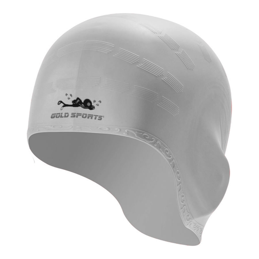 Touca De Natação Gold Sports Ergononico Ultra II Confort De Silicone - Com Cobertura das Orelhas