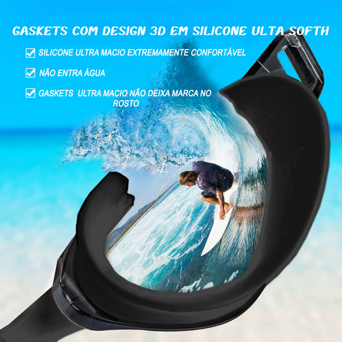 Encontraproduto.com.br - Óculos de Natação Gold Sports Snake Performance 5.0 - Lentes Clear HD