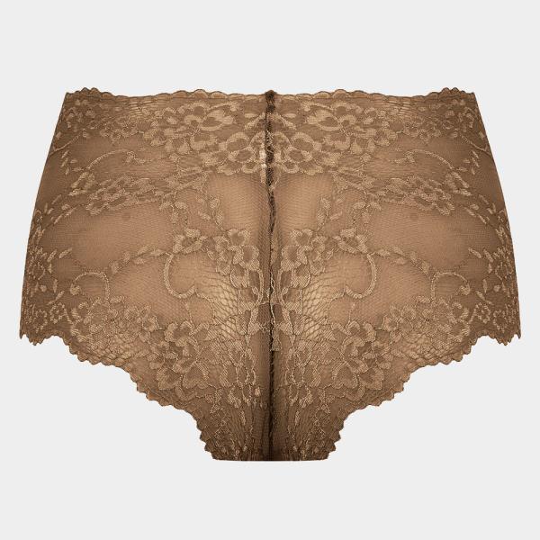 Encontraproduto.com.br - Calcinha Caleçon Nude Renda  LIEBE Marrom