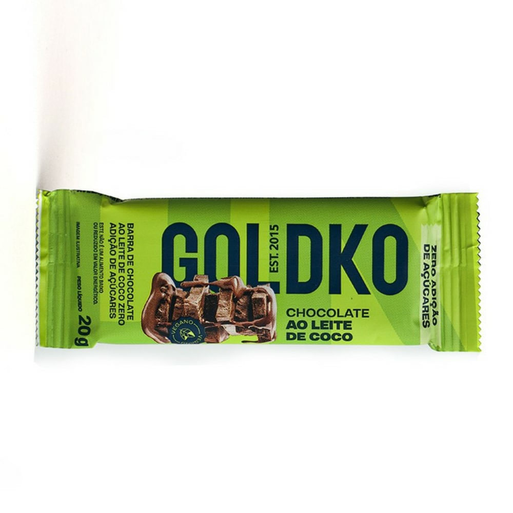 Encontraproduto.com.br - Tablete De Chocolate Goldko 60% Cacau Ao Leite De Coco 20g