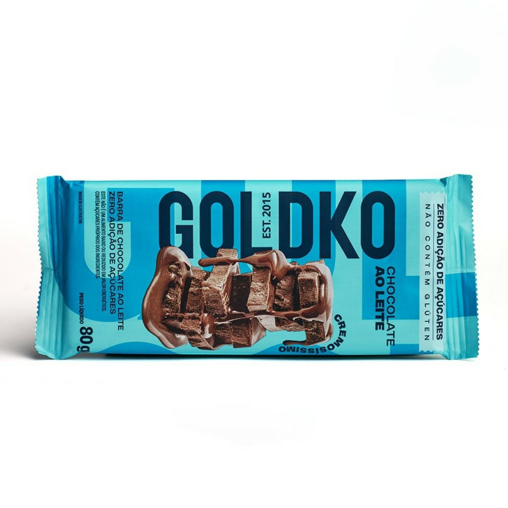 Encontraproduto.com.br - Chocolate Goldko Ao Leite Zero Açúcar Pacote 80g