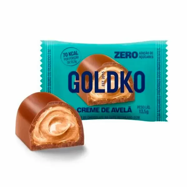 Encontraproduto.com.br - Bombom GoldKo Creme de Avelã Zero Adição de Açúcares 13,5g