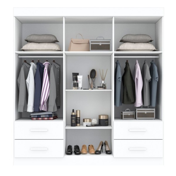Encontraproduto.com.br - Guarda Roupa Com Espelho 6 Portas 4 Gavetas New Verona Sallêto Cor:cinamomo