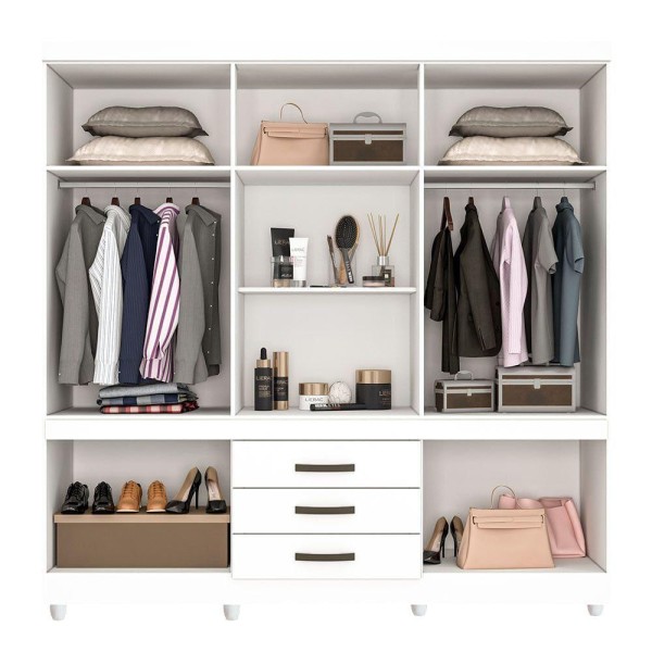 Encontraproduto.com.br - Roupeiro New Parma Em Mdp Com Espelho E 10 Portas Sallêto Ipe