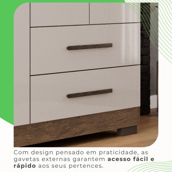 Encontraproduto.com.br - Guarda-roupa Verona Premium 4 Portas 2 Gavetas Com Espelho Salleto