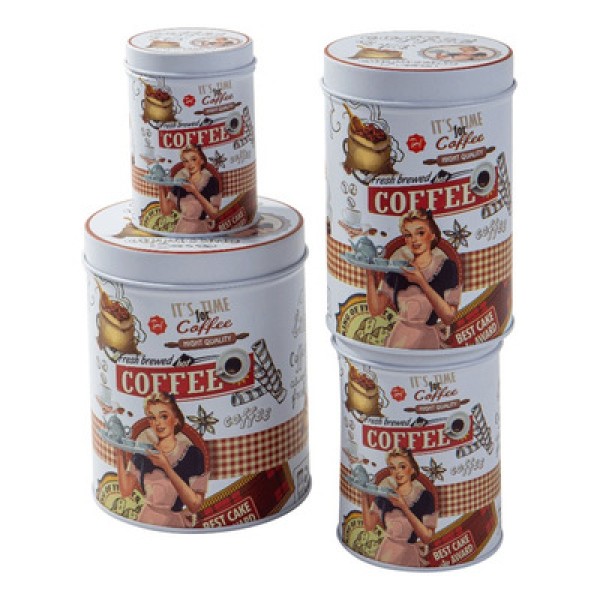 Conjunto de Latas em  Metal 4 Peças Modelos Sortidos Dolce Home