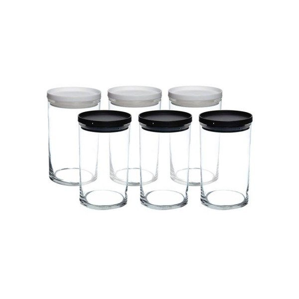 Encontraproduto.com.br - Conjunto De 6 Potes Em Vidro Com Tampa Canary 700 Ml