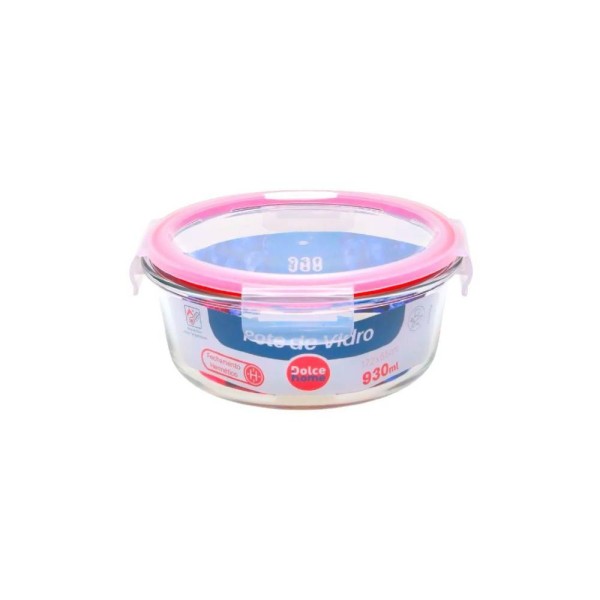 Pote Redondo Hermético Em Vidro 930 Ml