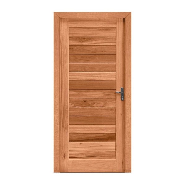 Kit Porta de Madeira Completo Eucalipto Natural Esquerda - 210x80