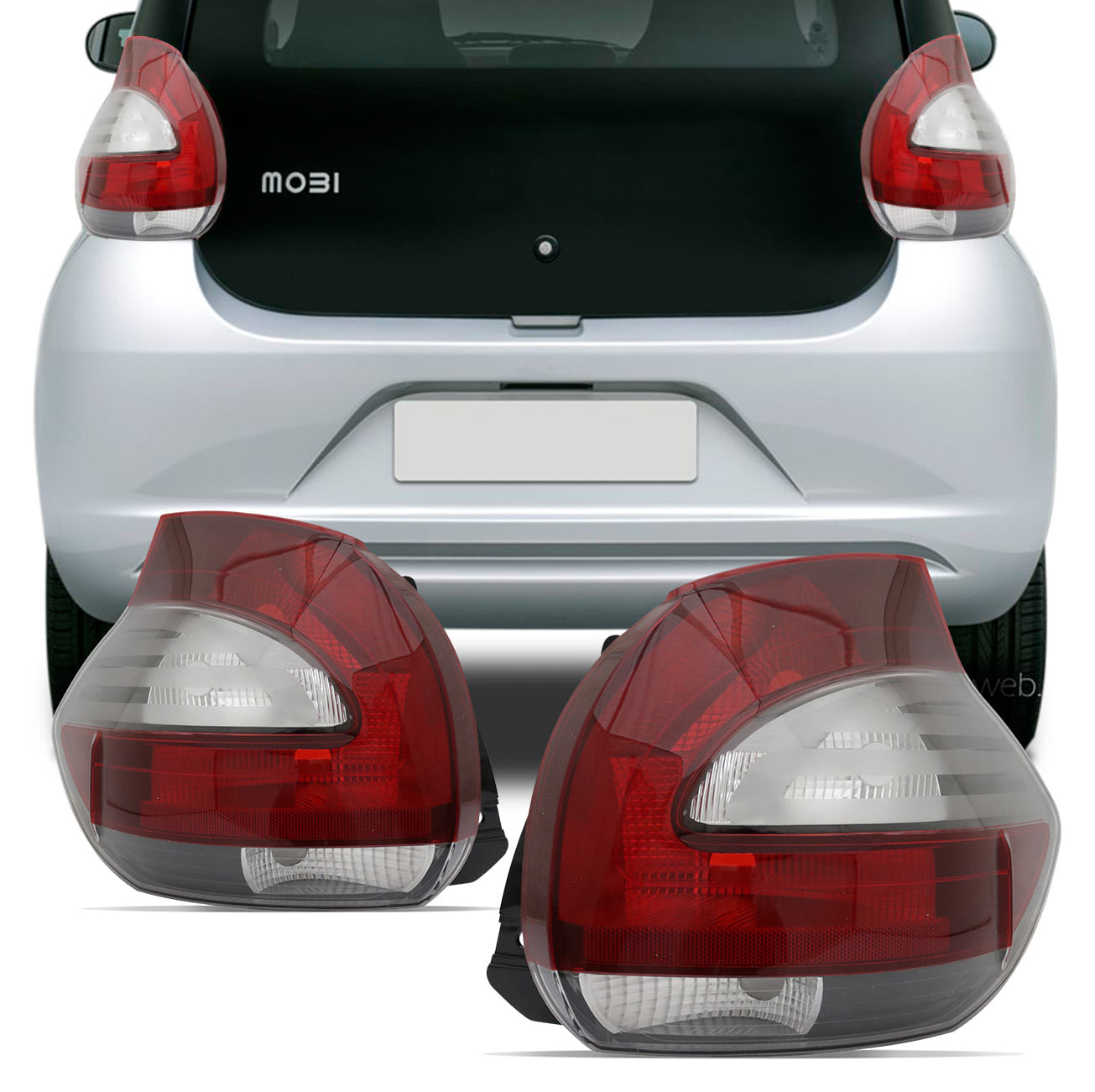 Lanterna Traseira Mobi 2016 2017 2018 2019 Bicolor Cristal Rubi