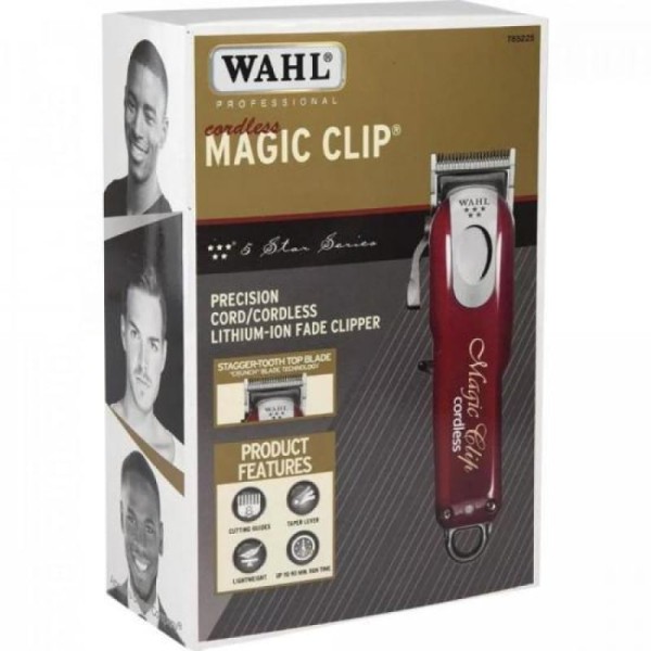 Encontraproduto.com.br - Máquina de Cortar Cabelo Wahl Magic Clip Cordless Vermelho Bivolt