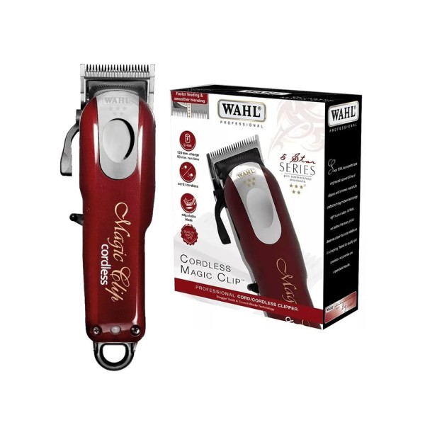Encontraproduto.com.br - Máquina de Cortar Cabelo Wahl Magic Clip Cordless Vermelho Bivolt