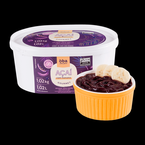 Encontraproduto.com.br - Sorbet Açaí Com Banana Gourmet Oba Bem Querer 1,02 L