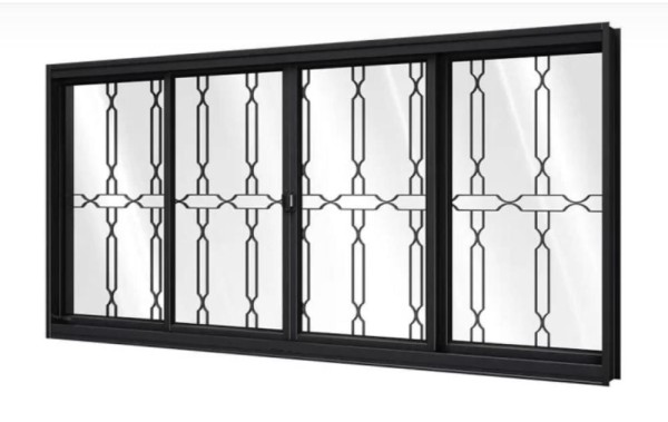 Encontraproduto.com.br - Janela de Aço Galvanizado Preto Gold 04 Folhas Com Grade Elo - 100x200