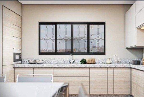 Encontraproduto.com.br - Janela de Aço Galvanizado Preto Gold 04 Folhas Com Grade Elo - 100x200