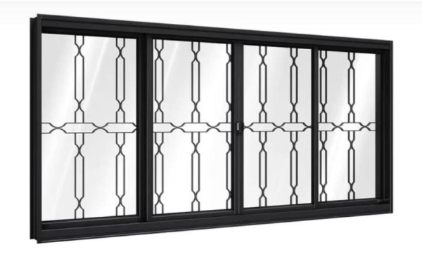 Encontraproduto.com.br - Janela de Aço Galvanizado Preto Gold 04 Folhas Com Grade Elo - 100x200
