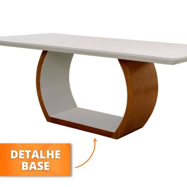 Encontraproduto.com.br - Mesa De Jantar Bella 220x110 Madeira E Vidro Mobillare