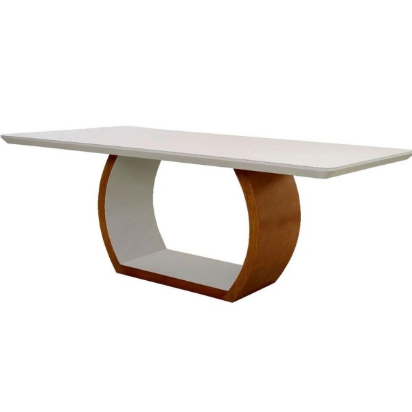 Encontraproduto.com.br - Mesa De Jantar Bella 220x110 Madeira E Vidro Mobillare