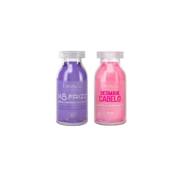 Forever Liss Kit Ampola Xô Frizz 15ml + Ampola Desmaia Cabelo 2.0 15ml