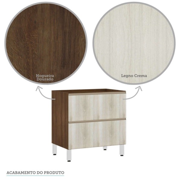 Encontraproduto.com.br - Balcão Sem Tampo 80cm Misto Basculante Jade Com Legno Crema