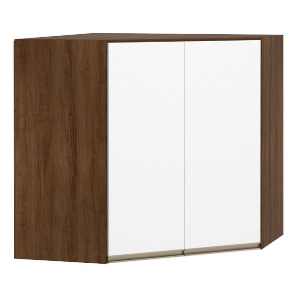 Armário Para Cozinha Canto 2 Portas Dourado C/ Branco Polar
