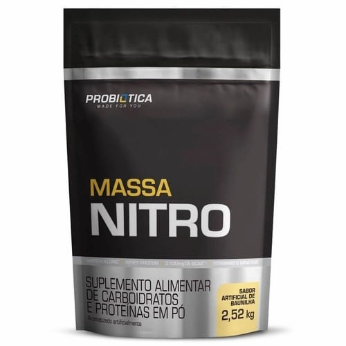 Refil Suplemento Probiótico Massa Nitro Sabor Baunilha 2,52kg