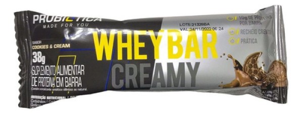 Whey Bar Creamy Cookies & Cream Probiótica 38g