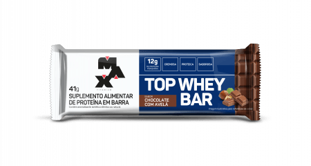 Encontraproduto.com.br - BARRA PROTEINA TOP WHEY MAX TITANIUM CHOCOLATE COM AVELA 41G