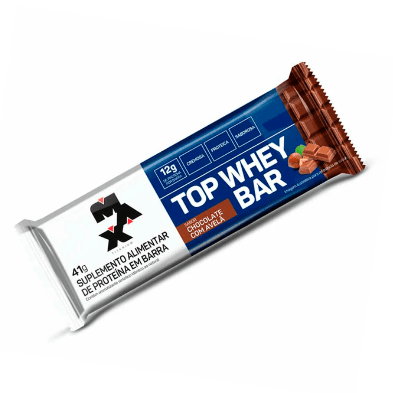 Encontraproduto.com.br - BARRA PROTEINA TOP WHEY MAX TITANIUM CHOCOLATE COM AVELA 41G