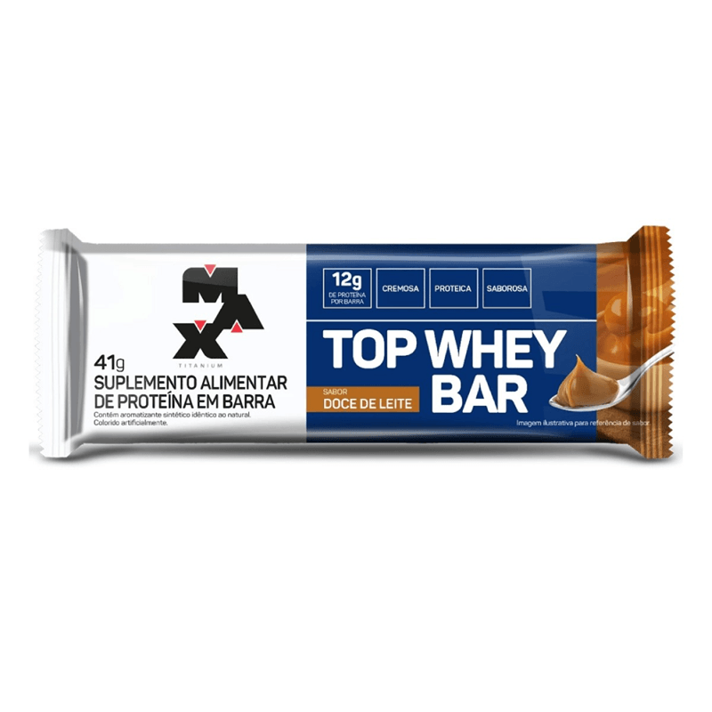 Encontraproduto.com.br - Barra De Proteina Max Titanium Top Whey Bar Doce De Leite 41G