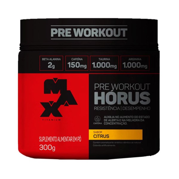 Encontraproduto.com.br - Suplemento Alimentar Pre Workout Horus 300g Max Titanium