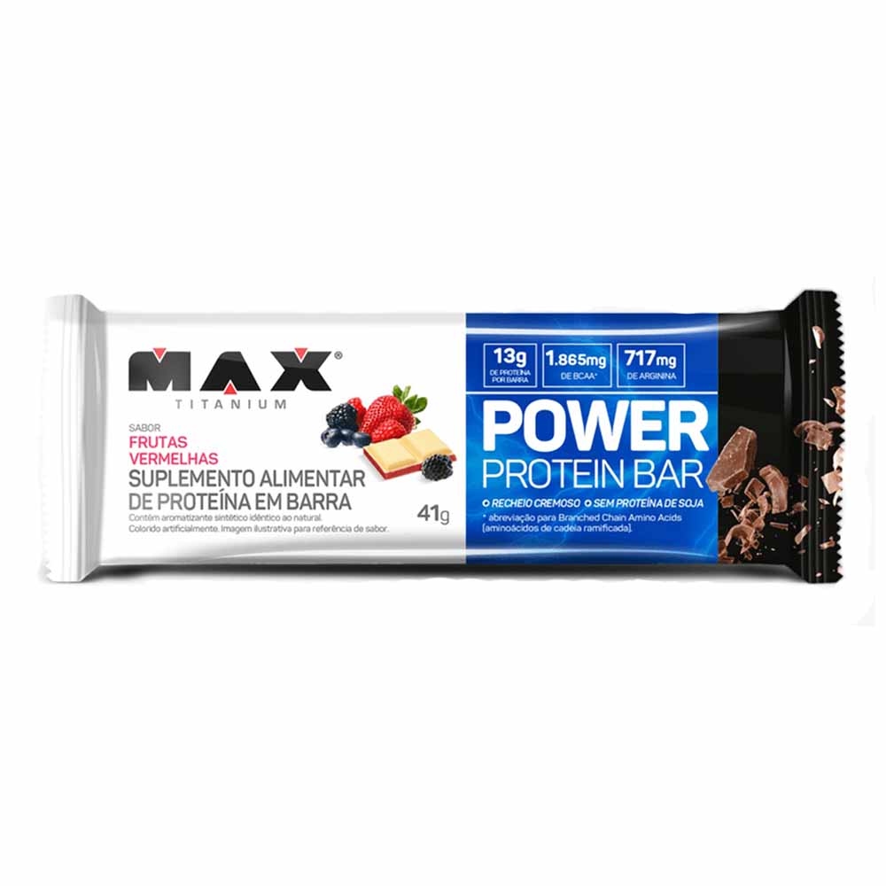 POWER PROTEINA BARRA FRUTAS VERMELHAS MAX TITANIUM 41G