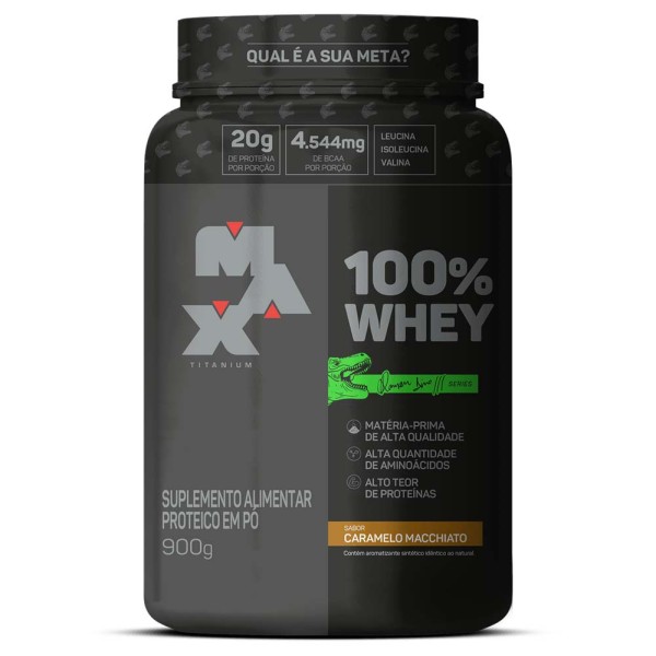 Encontraproduto.com.br - WHEY 100% DINO CARAMELO 900G MAX TITANIUM