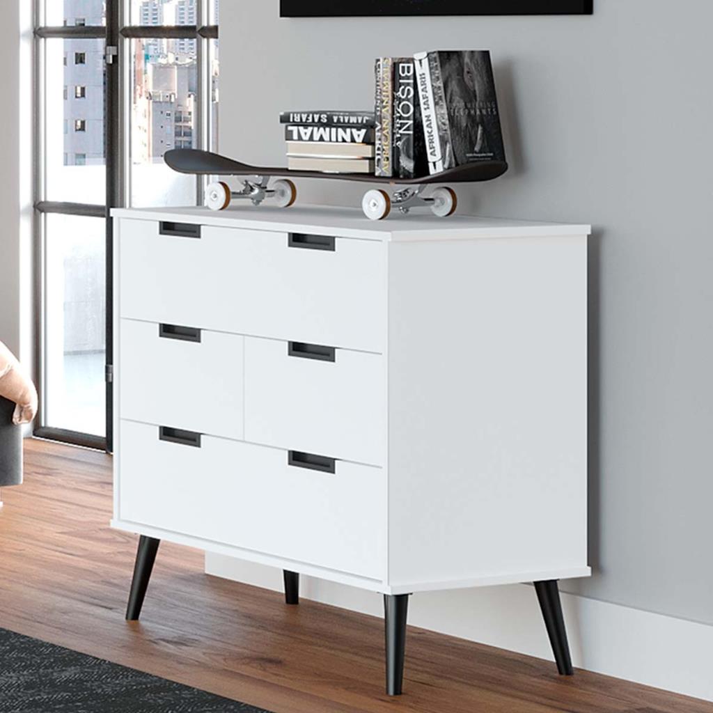 Cômoda com Pés 4 Gavetas 100% MDF Retrô Belmax