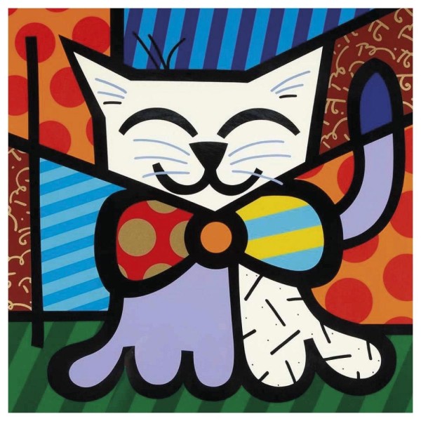Encontraproduto.com.br - Tecido Quadrado Digital 49 x 49cm - Gatinho Colorido
