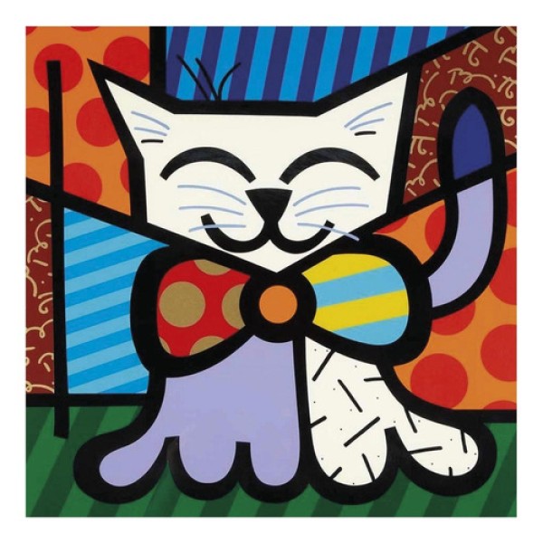 Encontraproduto.com.br - Tecido Quadrado Digital 49 x 49cm - Gatinho Colorido