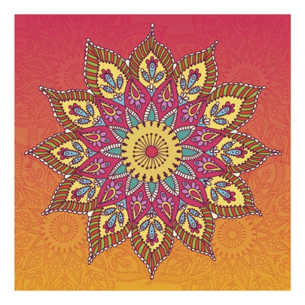 Encontraproduto.com.br - Tecido Quadrado Digital 49 x 49cm - Mandala Colorida Ref:8033