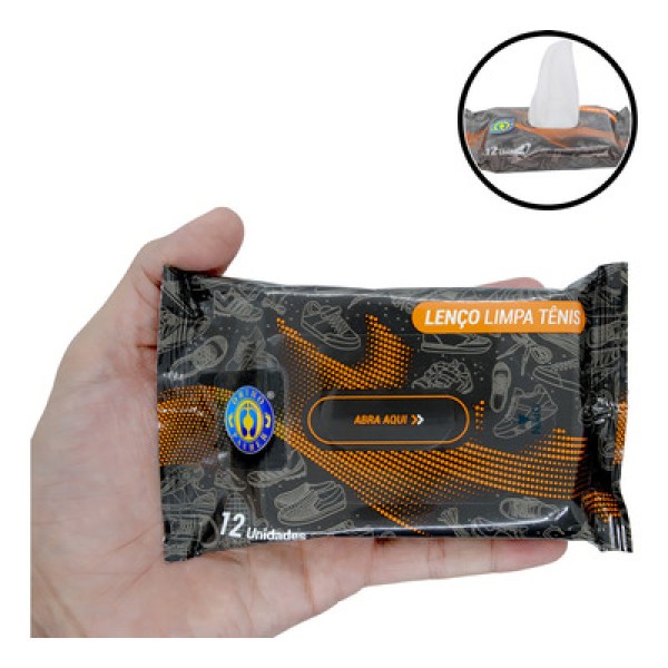 Encontraproduto.com.br - Lenço Limpa Tênis e Sapato Ortho Pauher - Com 12 lenços