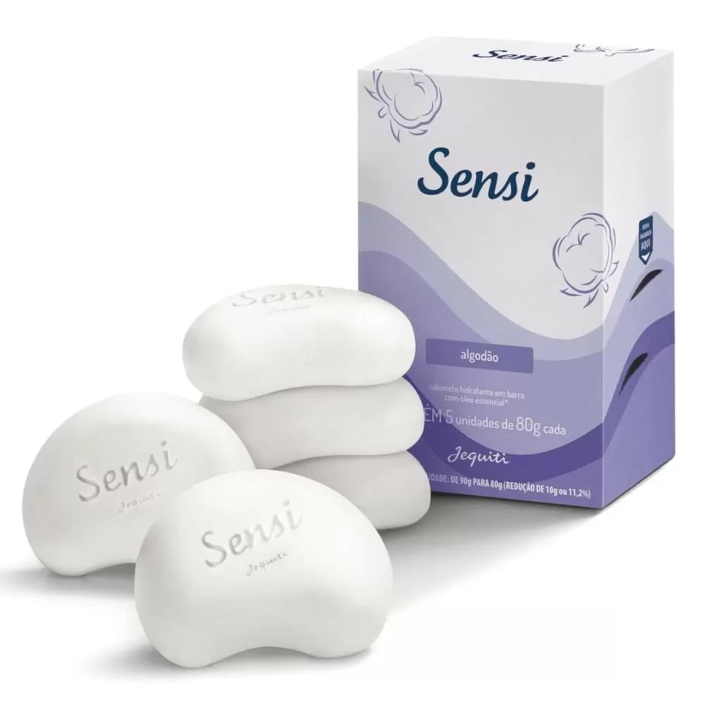 Sabonete Hidratante Em Barra Sensi Algodao, 5X80G